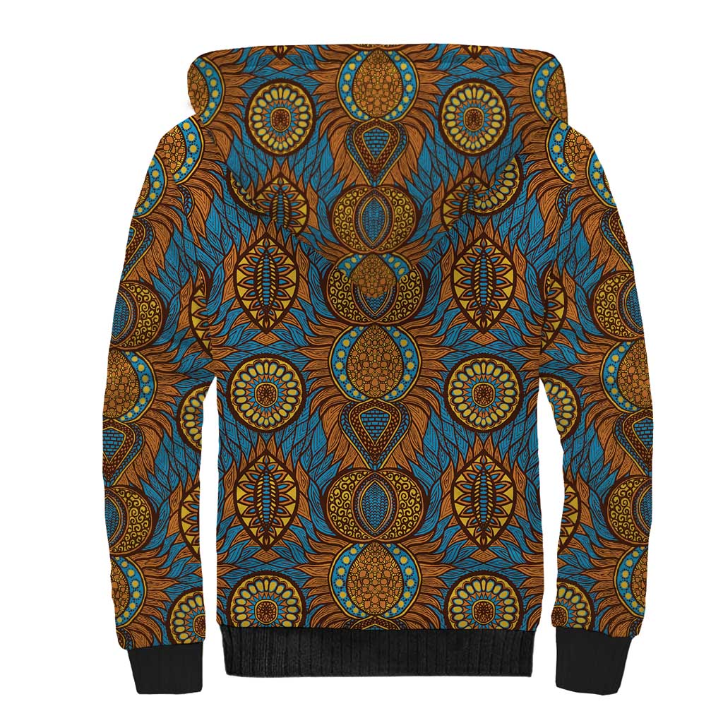 Tribal Earth African Ankara Pattern Sherpa Hoodie