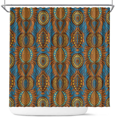 Tribal Earth African Ankara Pattern Shower Curtain