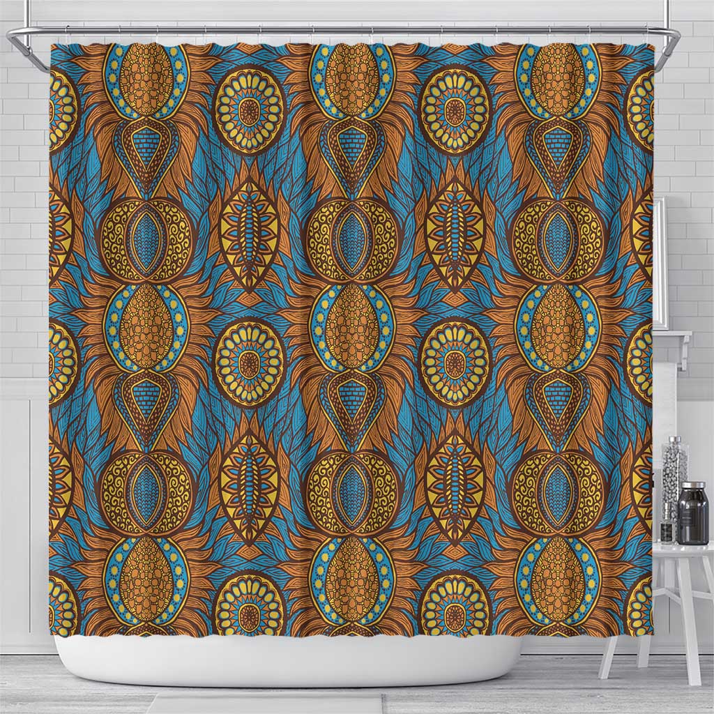 Tribal Earth African Ankara Pattern Shower Curtain