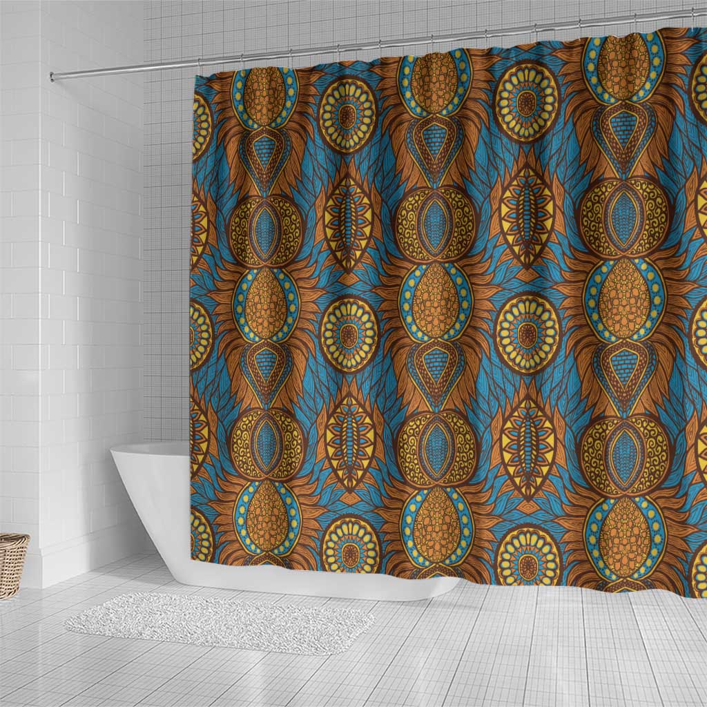 Tribal Earth African Ankara Pattern Shower Curtain