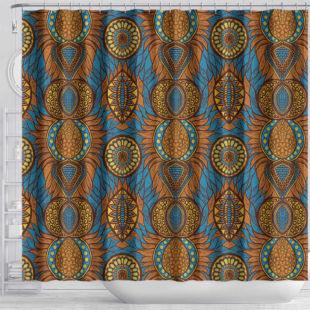 Tribal Earth African Ankara Pattern Shower Curtain