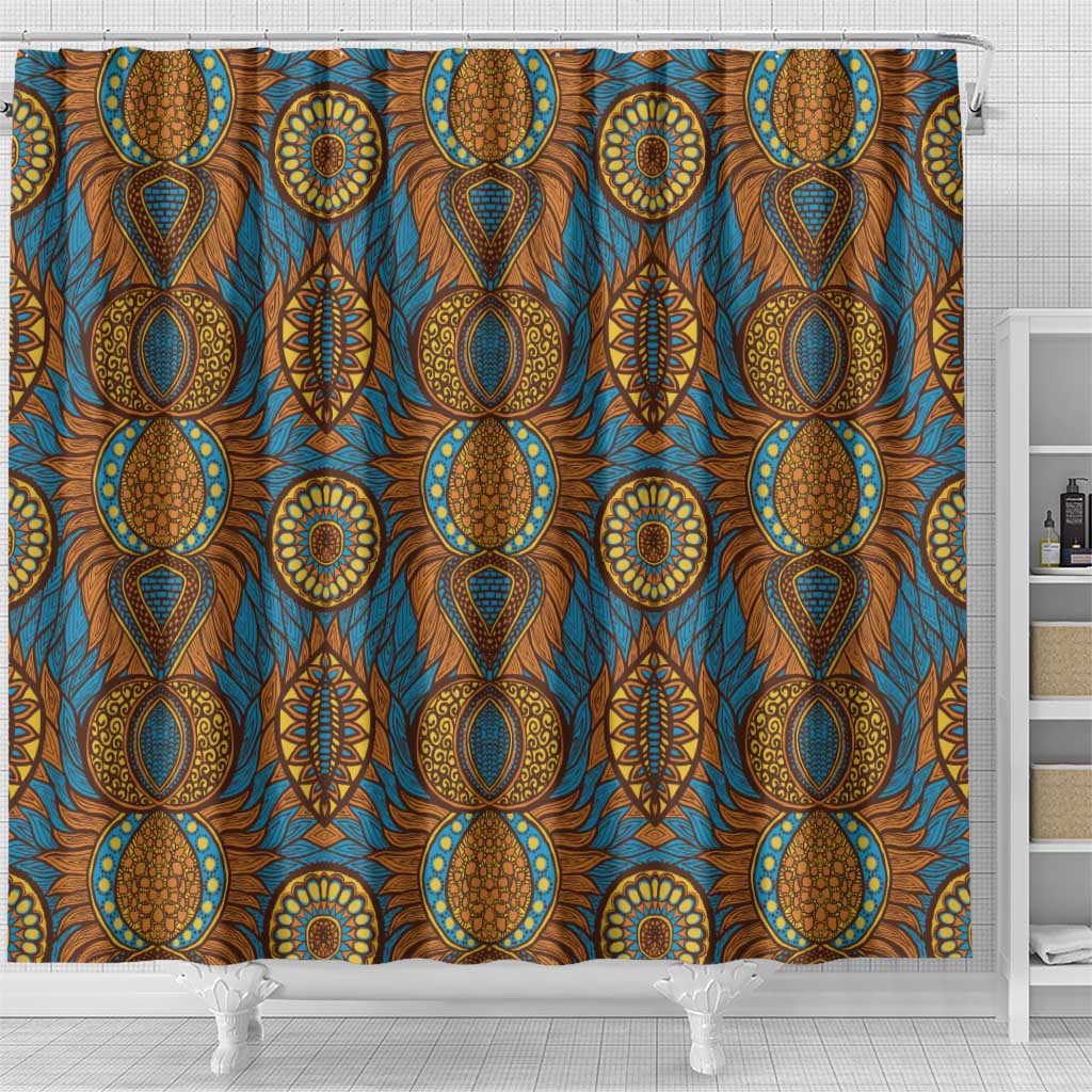 Tribal Earth African Ankara Pattern Shower Curtain