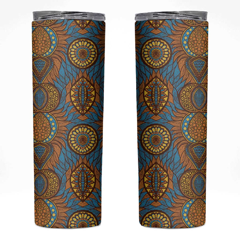 Tribal Earth African Ankara Pattern Skinny Tumbler