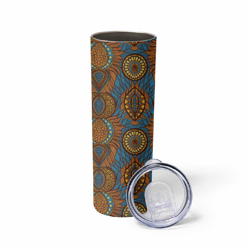 Tribal Earth African Ankara Pattern Skinny Tumbler