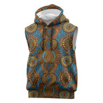 Tribal Earth African Ankara Pattern Sleeveless Hoodie