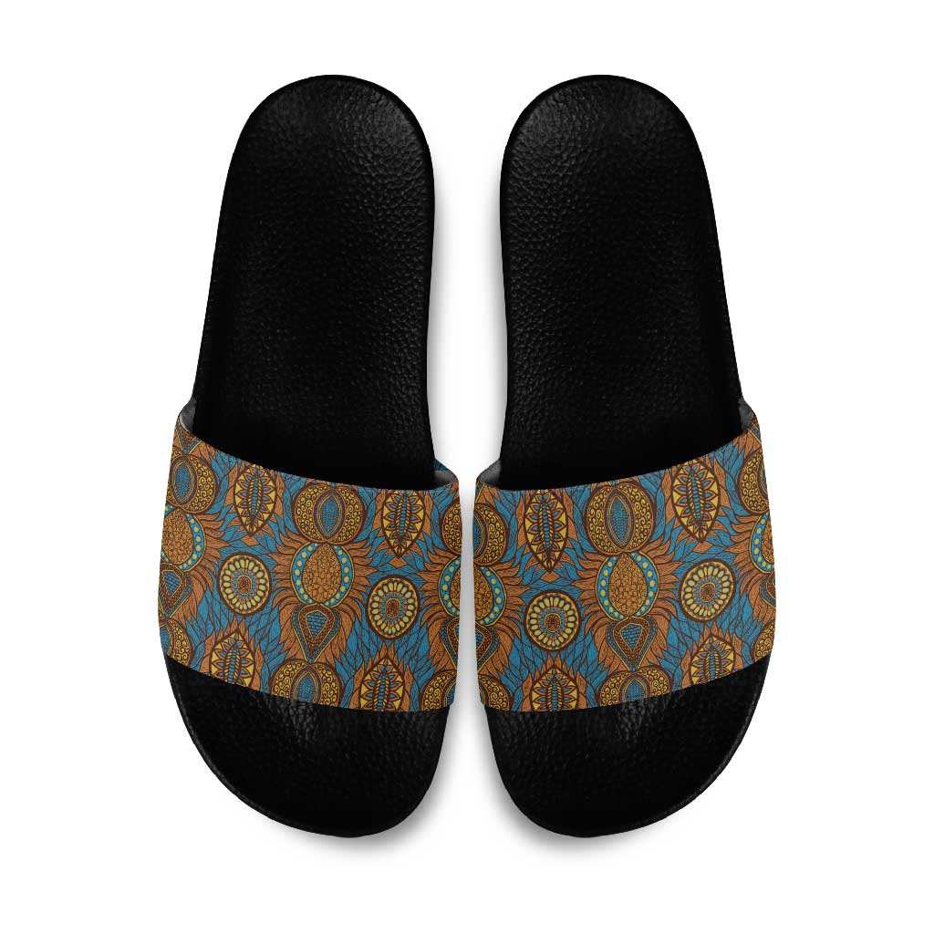 Tribal Earth African Ankara Pattern Slide Sandals