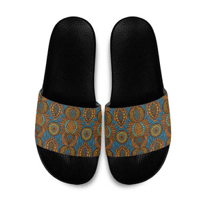 Tribal Earth African Ankara Pattern Slide Sandals