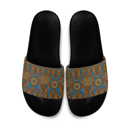 Tribal Earth African Ankara Pattern Slide Sandals
