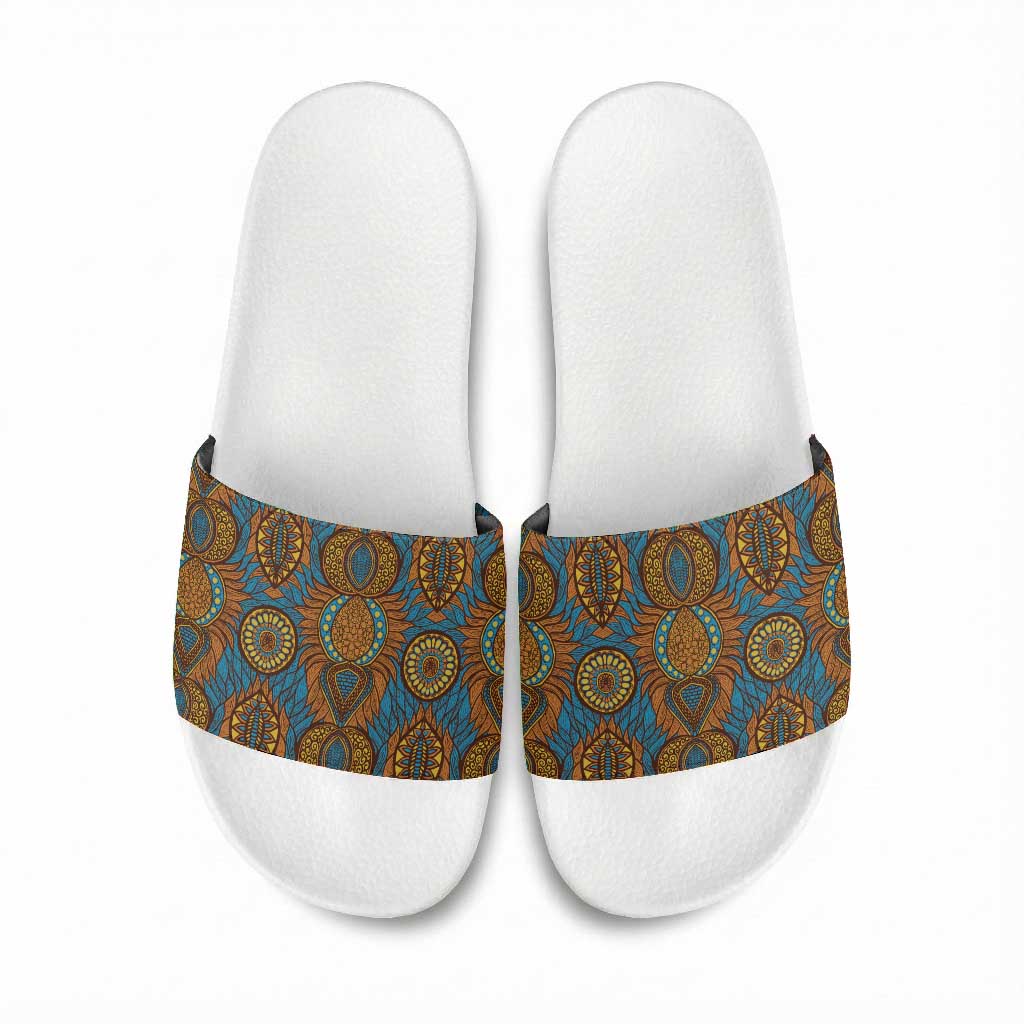 Tribal Earth African Ankara Pattern Slide Sandals