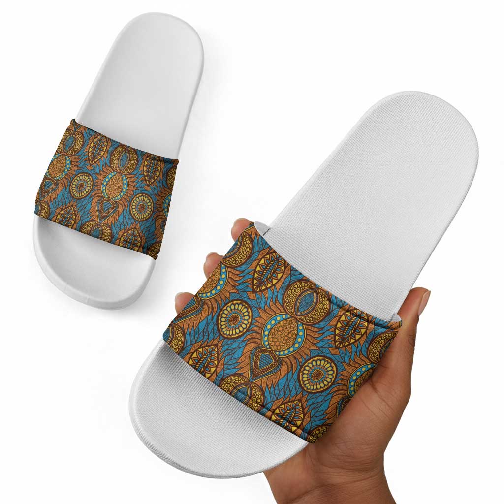 Tribal Earth African Ankara Pattern Slide Sandals