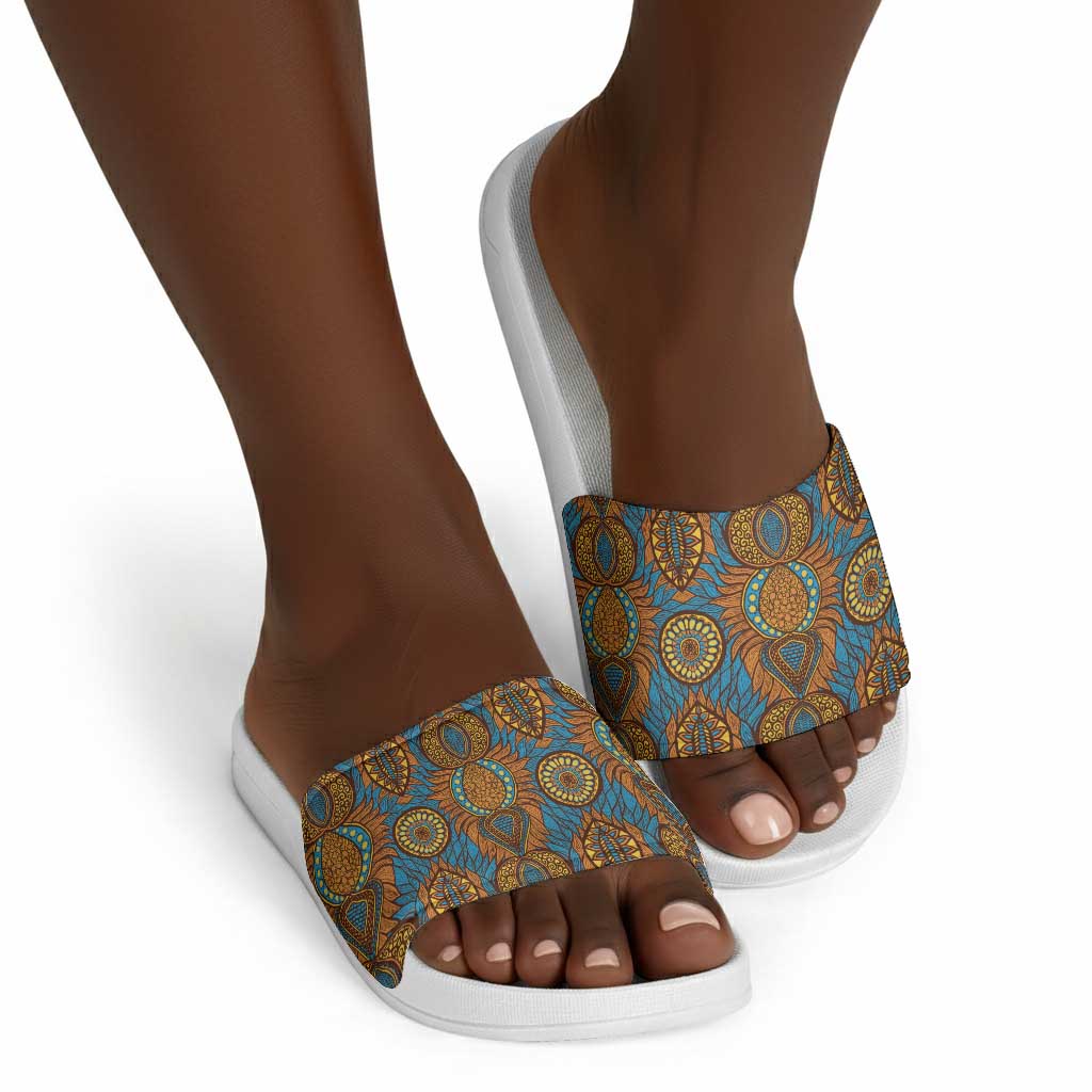 Tribal Earth African Ankara Pattern Slide Sandals