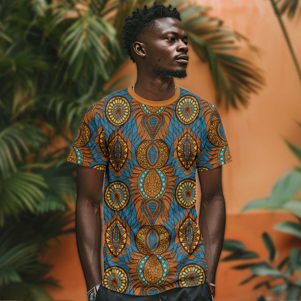 Tribal Earth African Ankara Pattern T shirt
