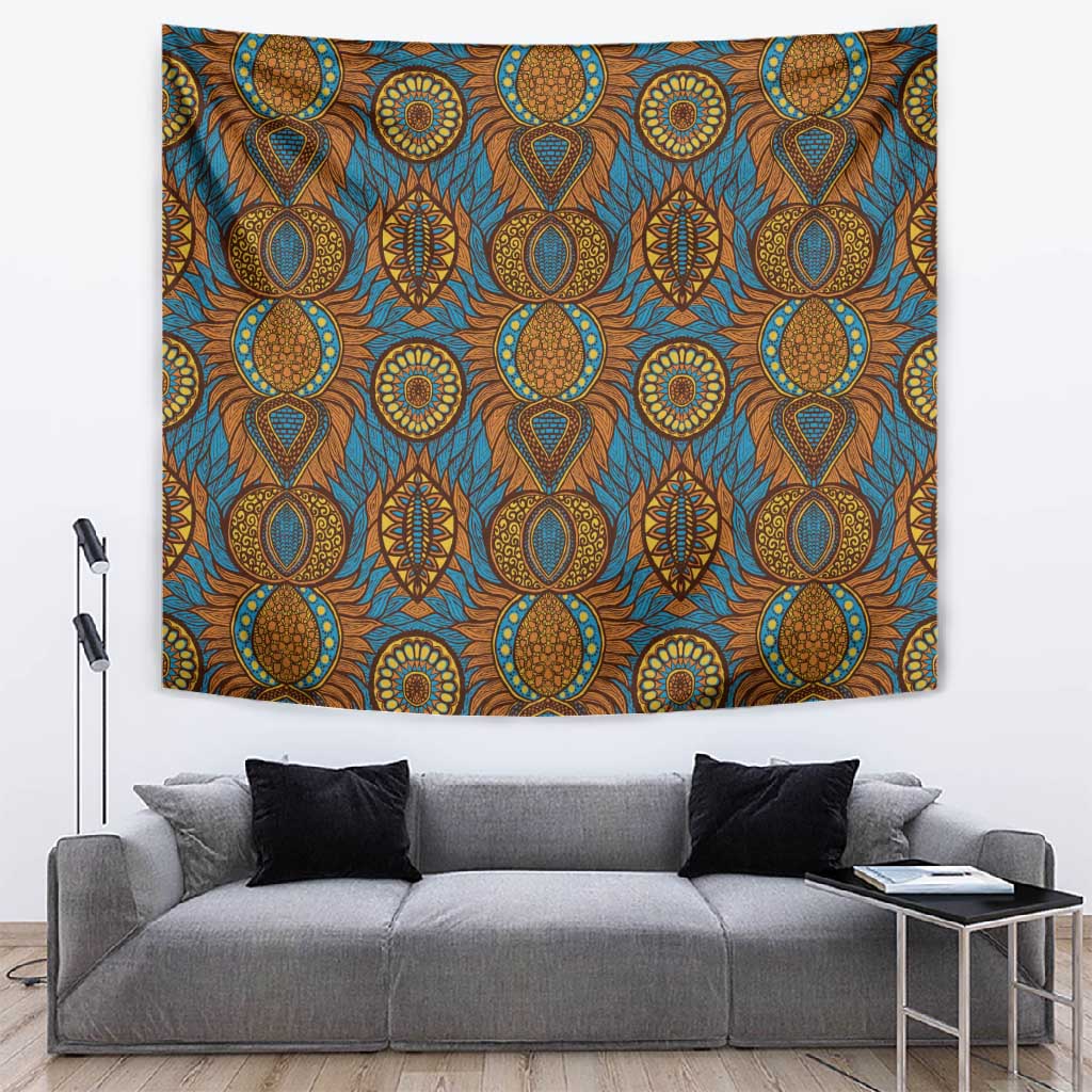 Tribal Earth African Ankara Pattern Tapestry
