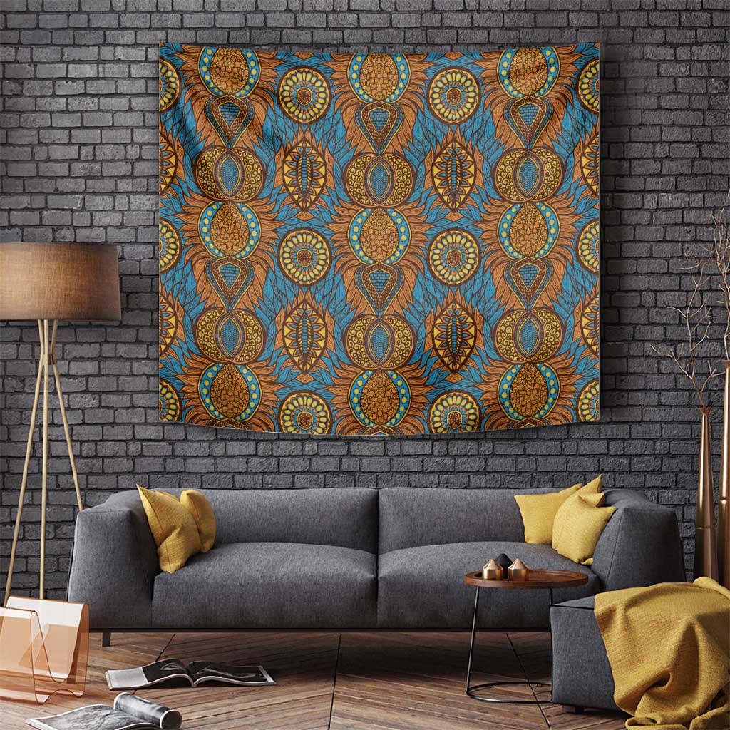 Tribal Earth African Ankara Pattern Tapestry