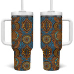 Tribal Earth African Ankara Pattern Tumbler With Handle