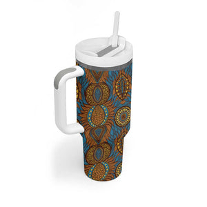 Tribal Earth African Ankara Pattern Tumbler With Handle