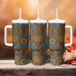 Tribal Earth African Ankara Pattern Tumbler With Handle