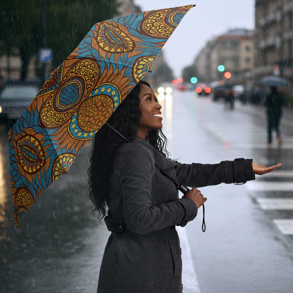 Tribal Earth African Ankara Pattern Umbrella