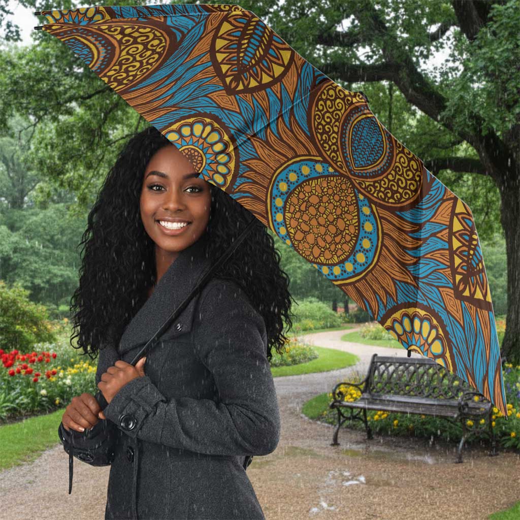 Tribal Earth African Ankara Pattern Umbrella
