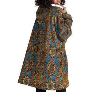 Tribal Earth African Ankara Pattern Wearable Blanket Hoodie