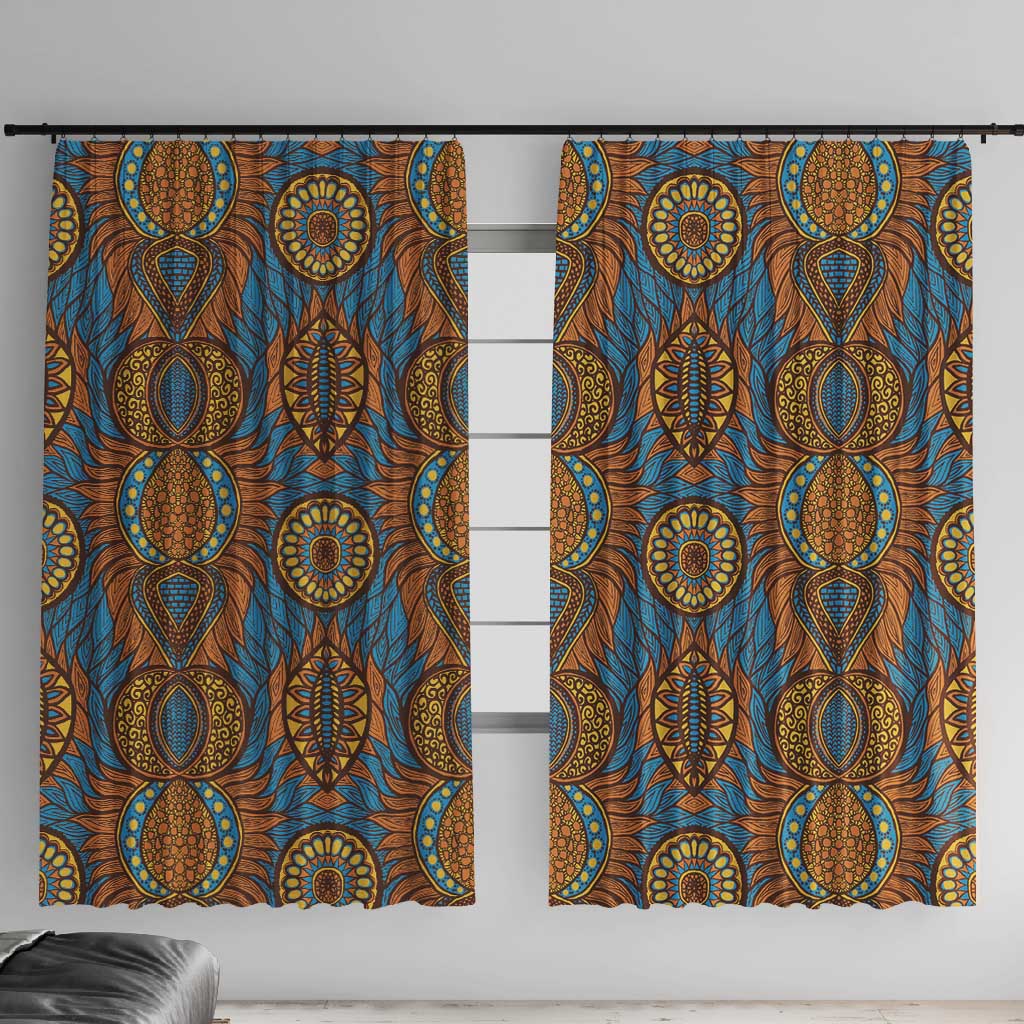 Tribal Earth African Ankara Pattern Window Curtain