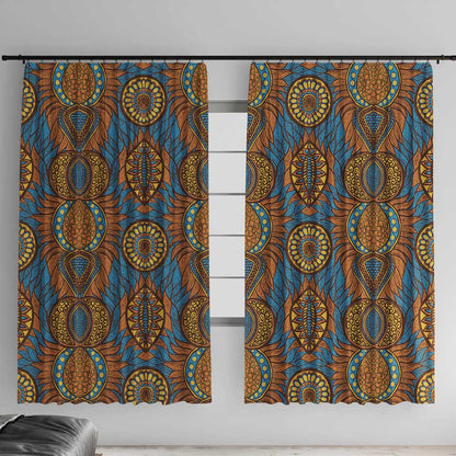 Tribal Earth African Ankara Pattern Window Curtain