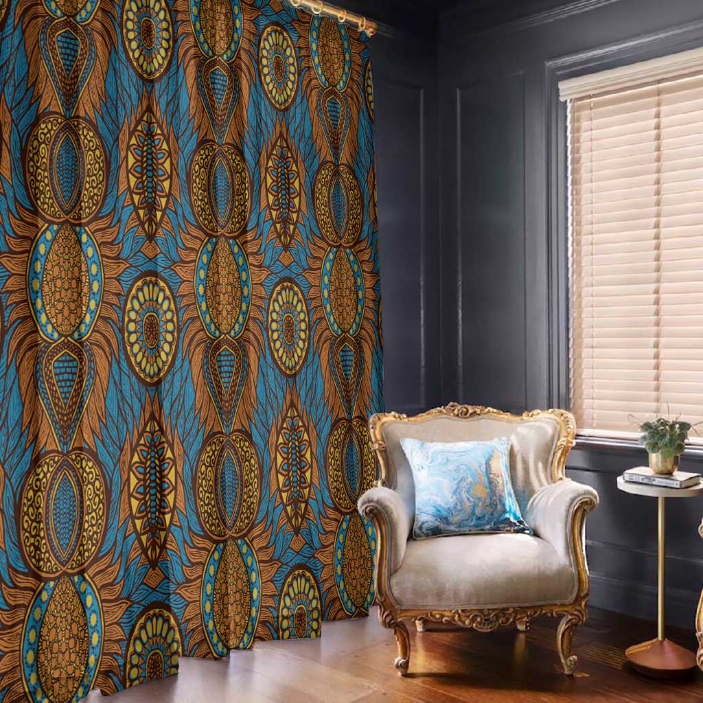 Tribal Earth African Ankara Pattern Window Curtain