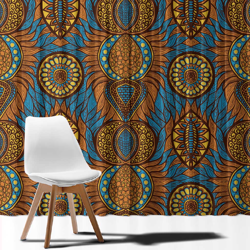 Tribal Earth African Ankara Pattern Window Curtain