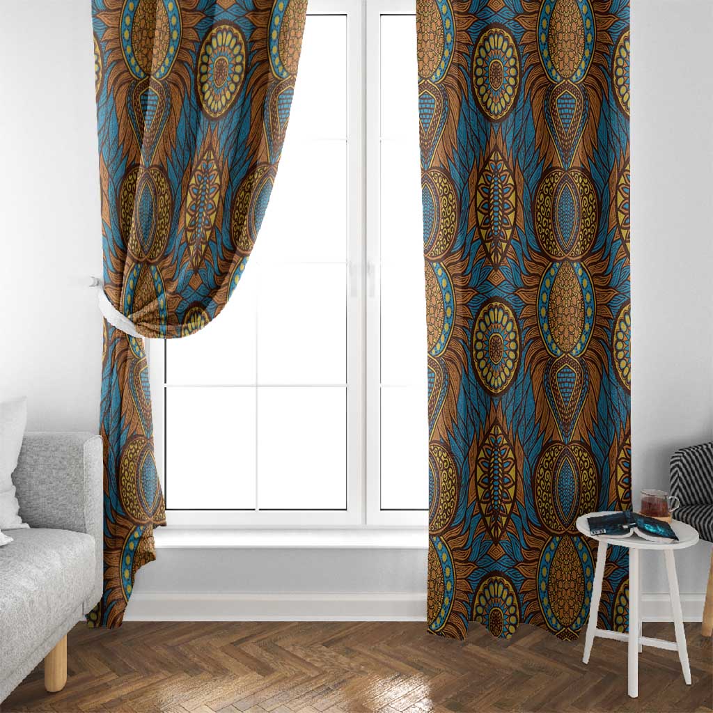 Tribal Earth African Ankara Pattern Window Curtain