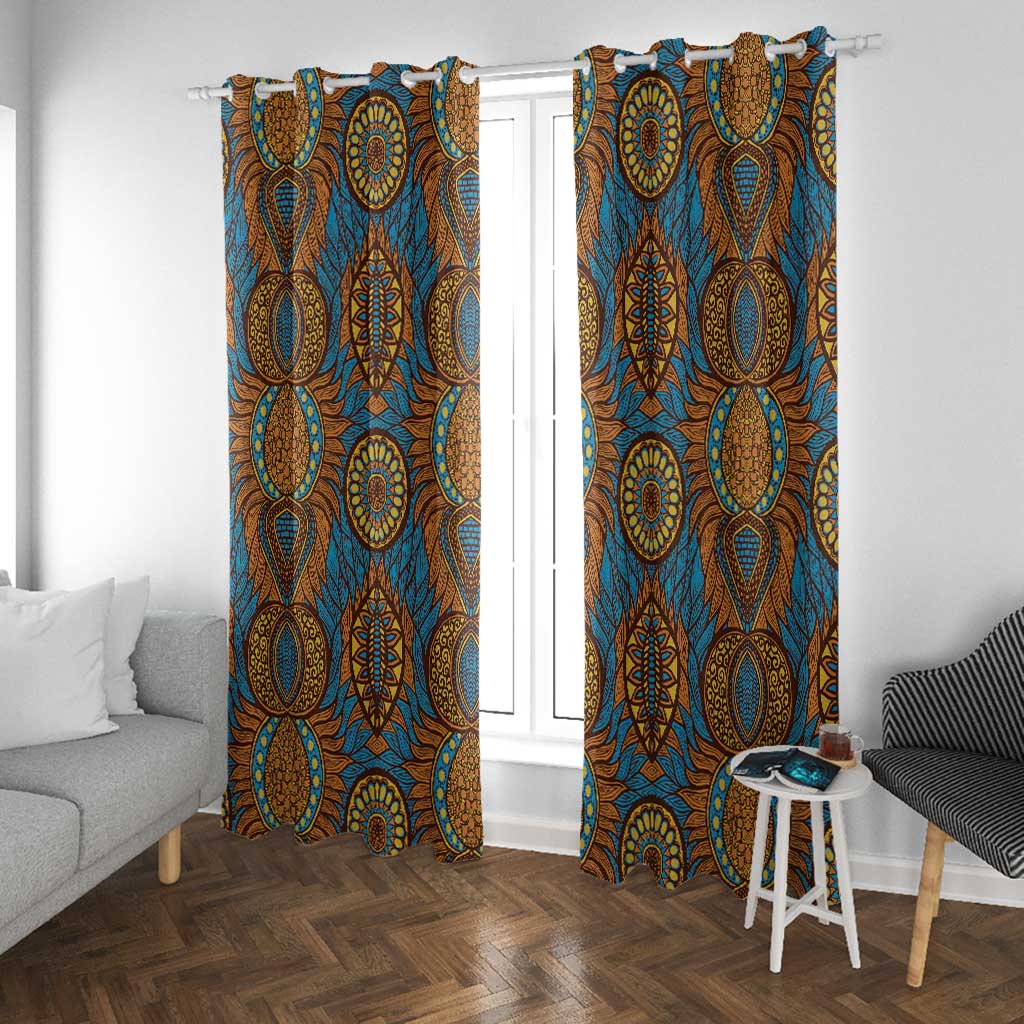 Tribal Earth African Ankara Pattern Window Curtain