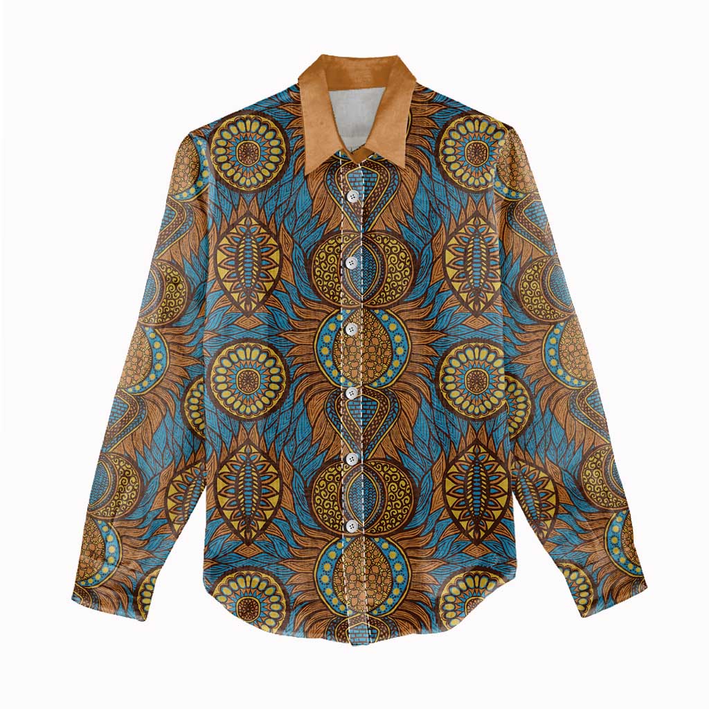 Tribal Earth African Ankara Pattern Women Casual Shirt