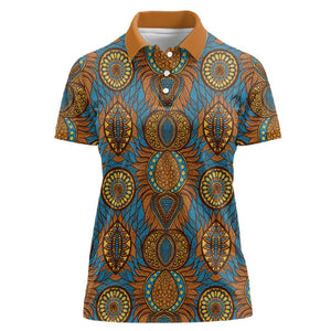 Tribal Earth African Ankara Pattern Women Polo Shirt