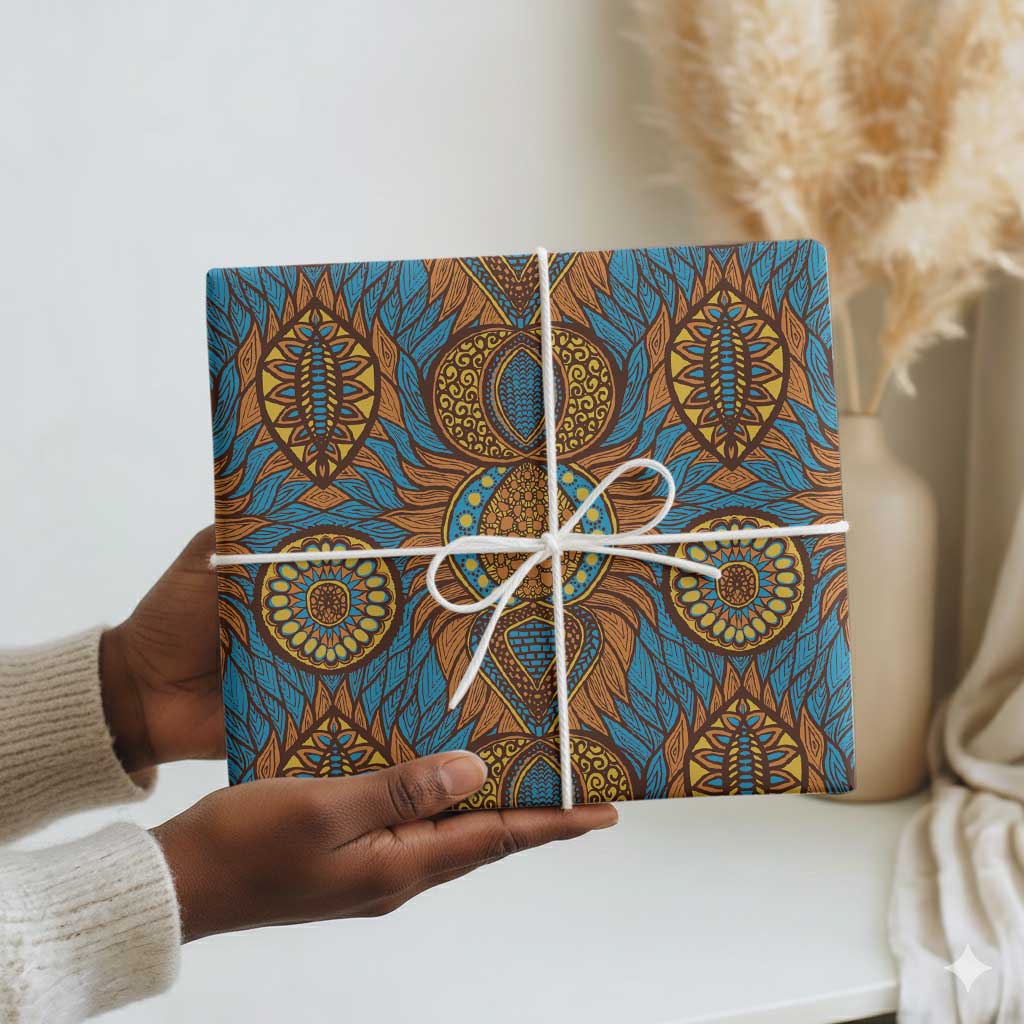Tribal Earth African Ankara Pattern Wrapping Paper