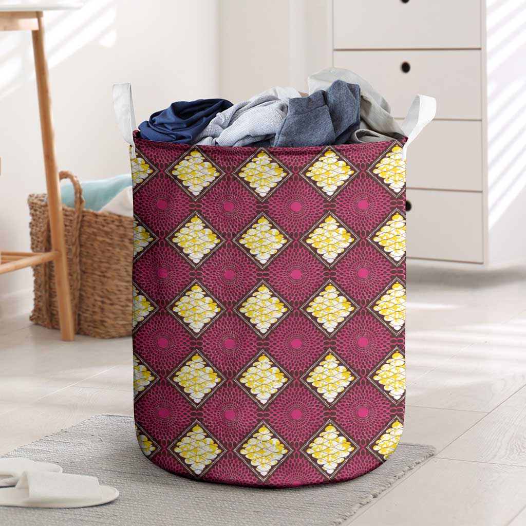 Ruby Gold African Ankara Pattern Laundry Basket