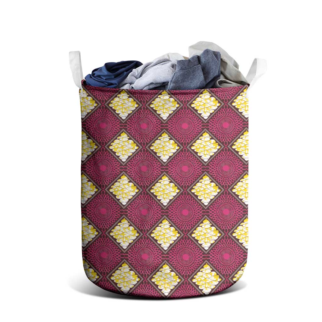 Ruby Gold African Ankara Pattern Laundry Basket