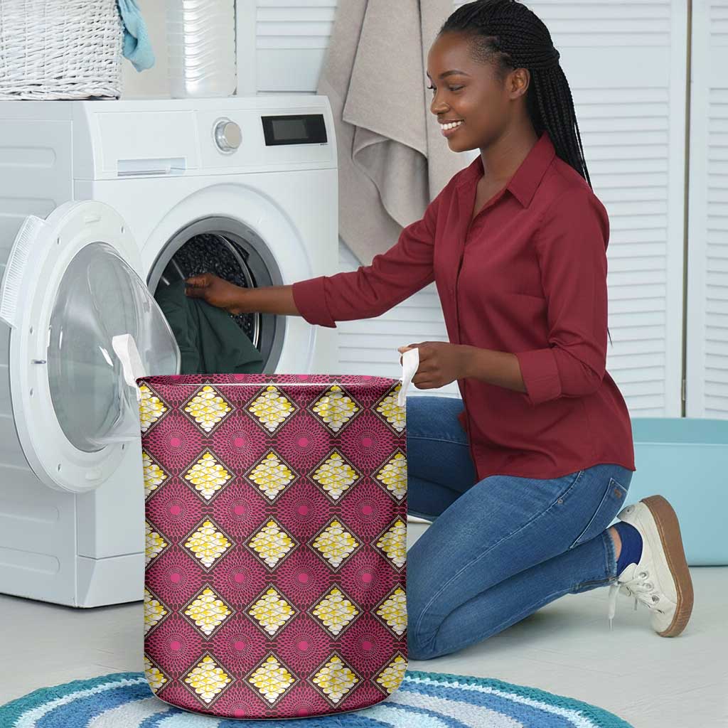Ruby Gold African Ankara Pattern Laundry Basket