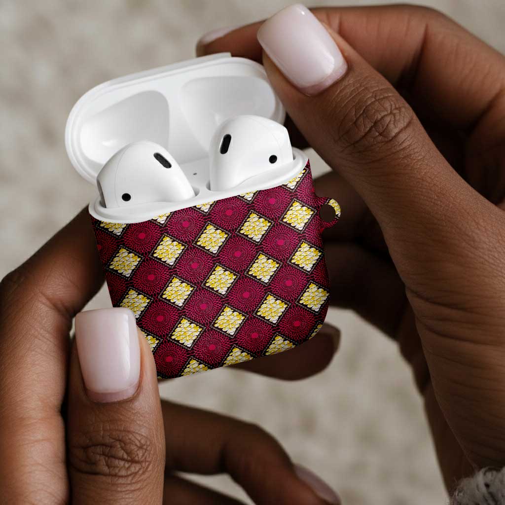 Ruby Gold African Ankara Pattern AirPods Case