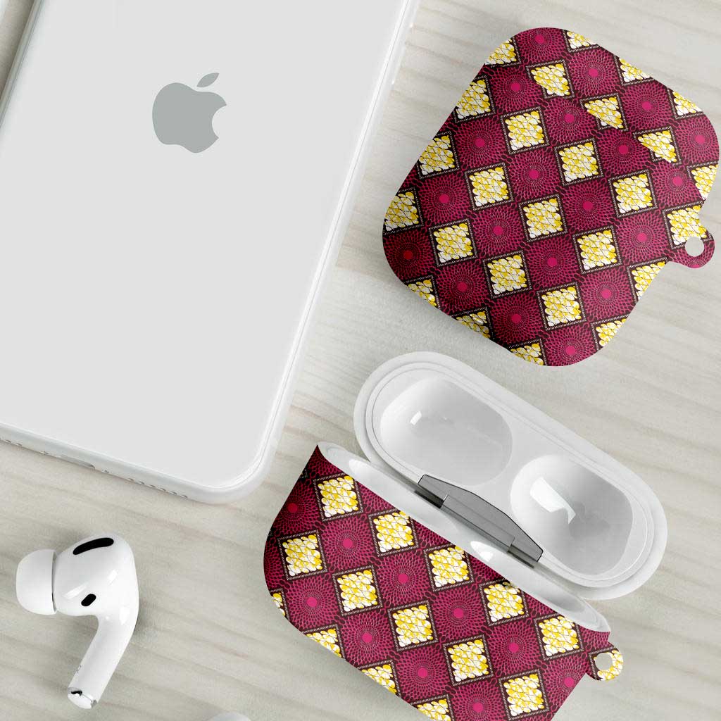 Ruby Gold African Ankara Pattern AirPods Case