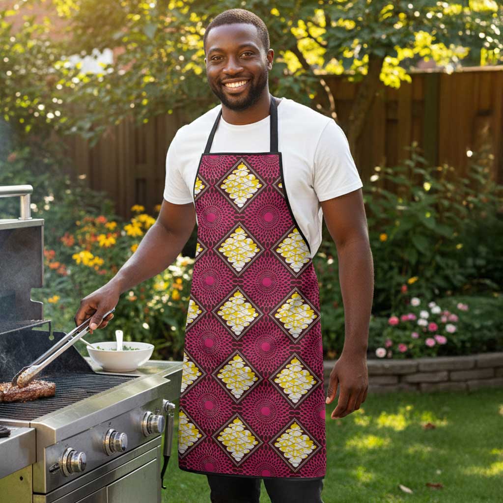 Ruby Gold African Ankara Pattern Apron