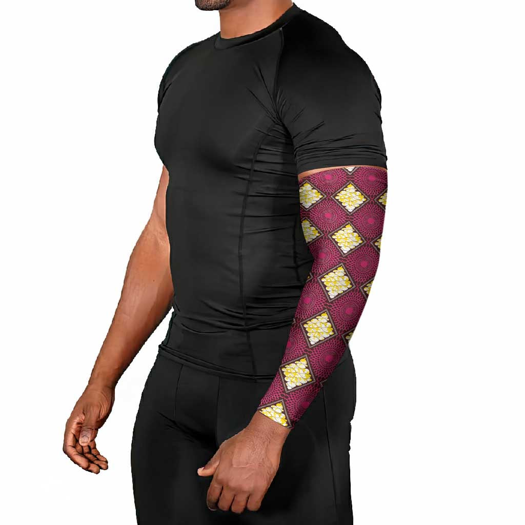 Ruby Gold African Ankara Pattern Arm Sleeves