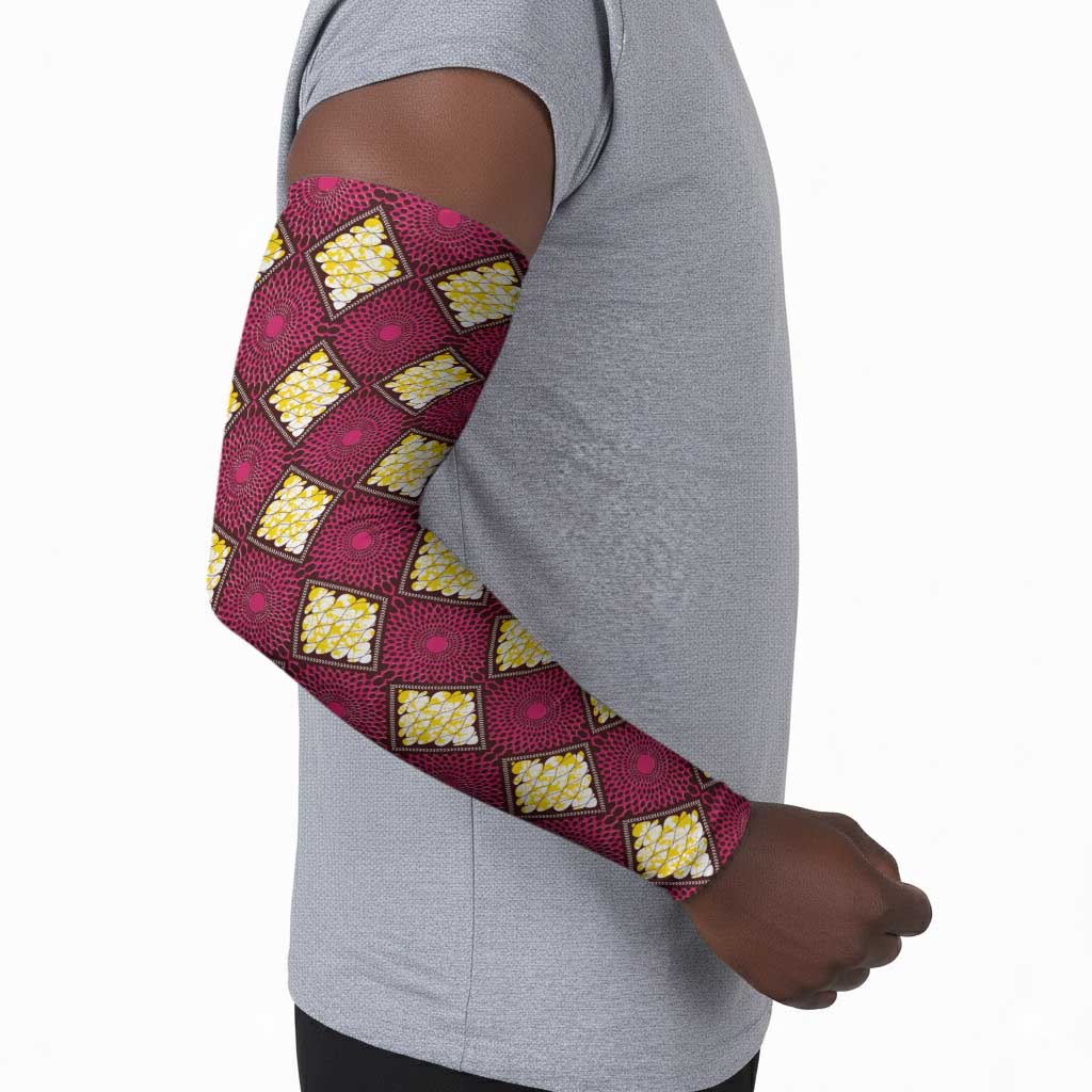 Ruby Gold African Ankara Pattern Arm Sleeves