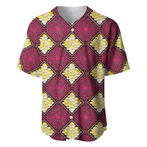 Ruby Gold African Ankara Pattern Baseball Jersey