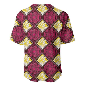 Ruby Gold African Ankara Pattern Baseball Jersey
