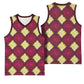 Ruby Gold African Ankara Pattern Basketball Jersey