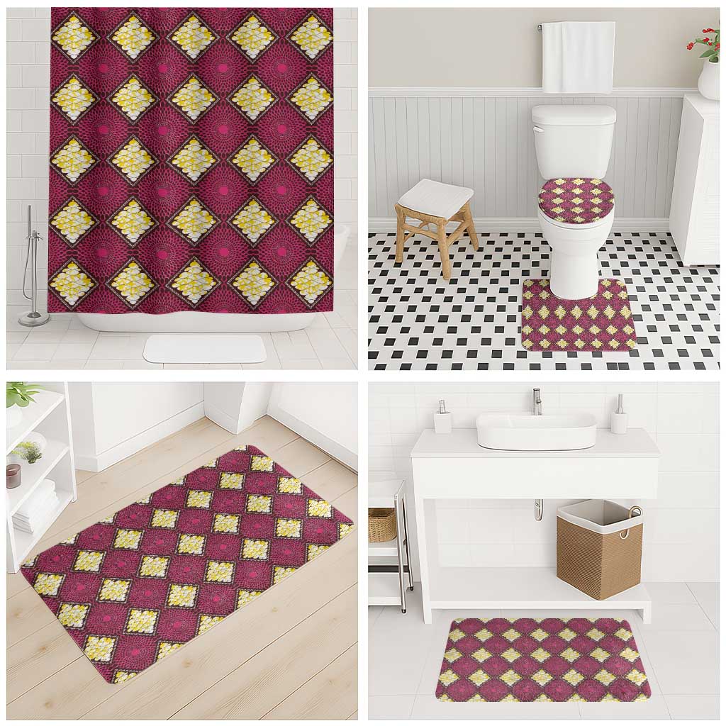 Ruby Gold African Ankara Pattern Bathroom Set