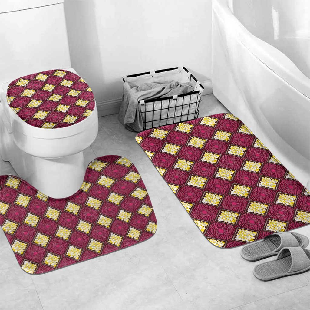 Ruby Gold African Ankara Pattern Bathroom Set