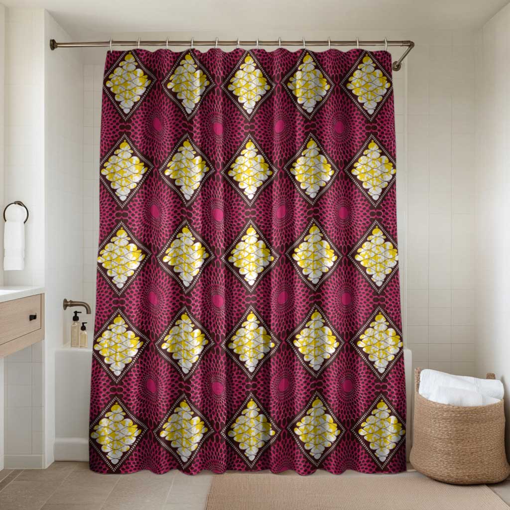 Ruby Gold African Ankara Pattern Bathroom Set