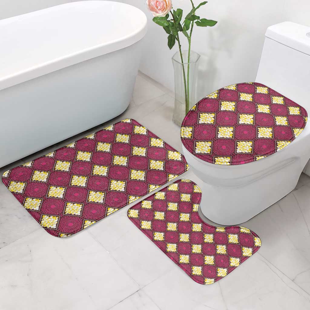Ruby Gold African Ankara Pattern Bathroom Set