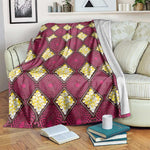 Ruby Gold African Ankara Pattern Blanket