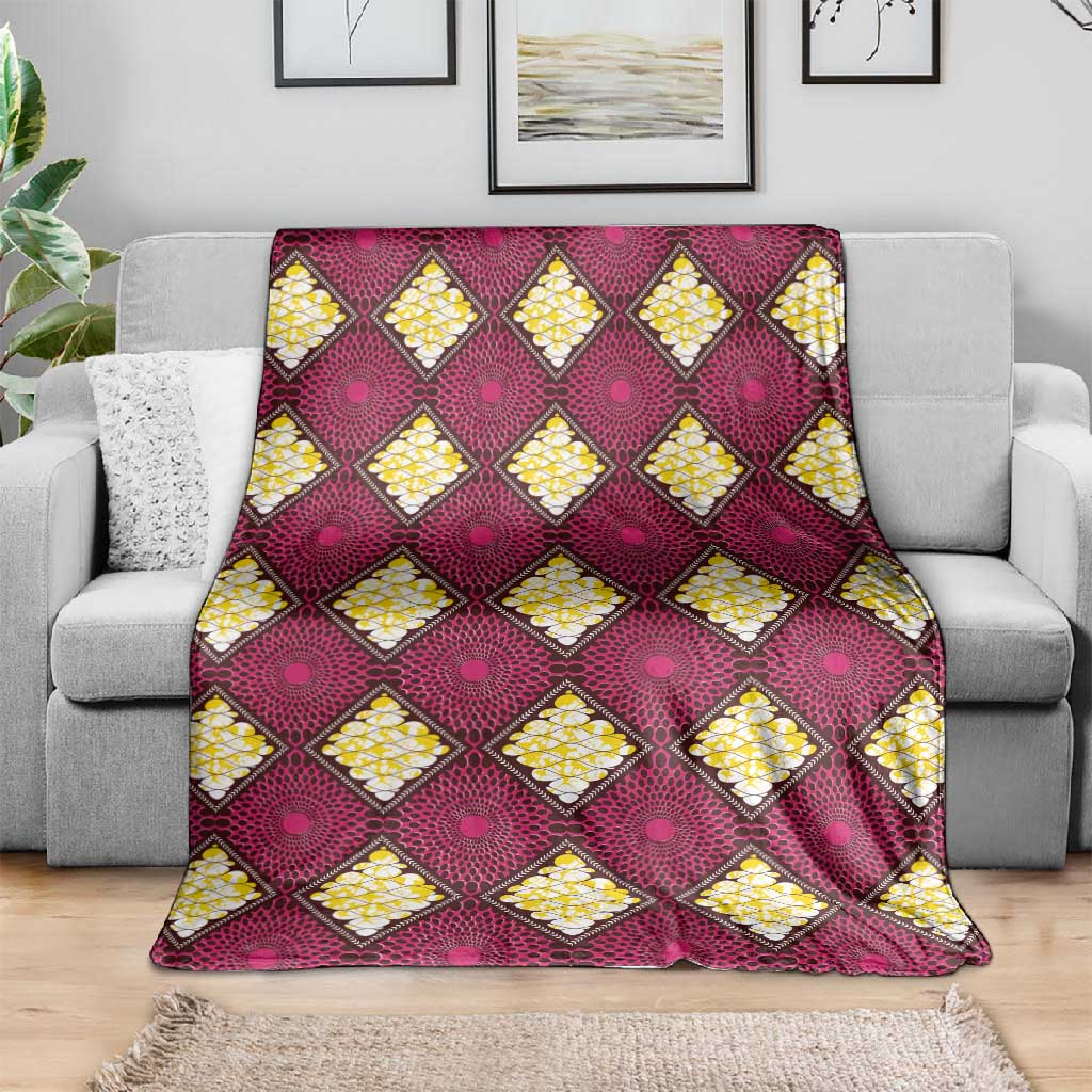 Ruby Gold African Ankara Pattern Blanket